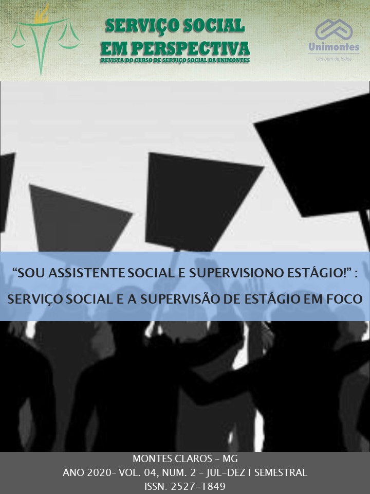 					Visualizar v. 4 n. 2 (2020): "SOU ASSISTENTE SOCIAL E SUPERVISIONO ESTÁGIO!": SERVIÇO SOCIAL E A SUPERVISÃO DE ESTÁGIO EM FOCO
				