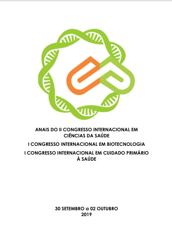					Visualizar 2020: Anais do II Congresso Internacional em Ciências da Saúde    I Congresso Internacional em Biotecnologia I Congresso Internacional em Cuidado Primário à Saúde
				